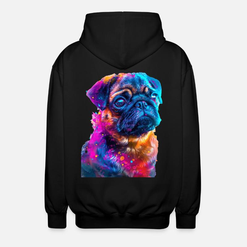 Mops - Unisex Kapuzenjacke - Schwarz