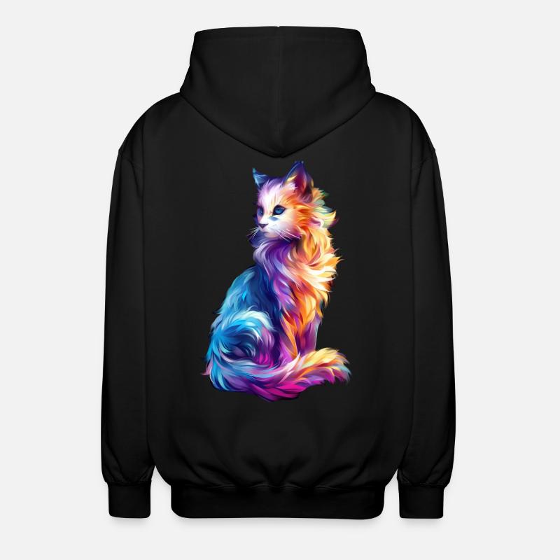 Katze - Unisex Kapuzenjacke - Schwarz