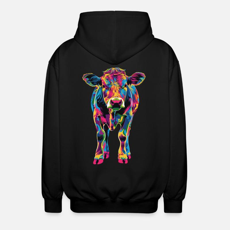 Kuh - Unisex Kapuzenjacke - Schwarz