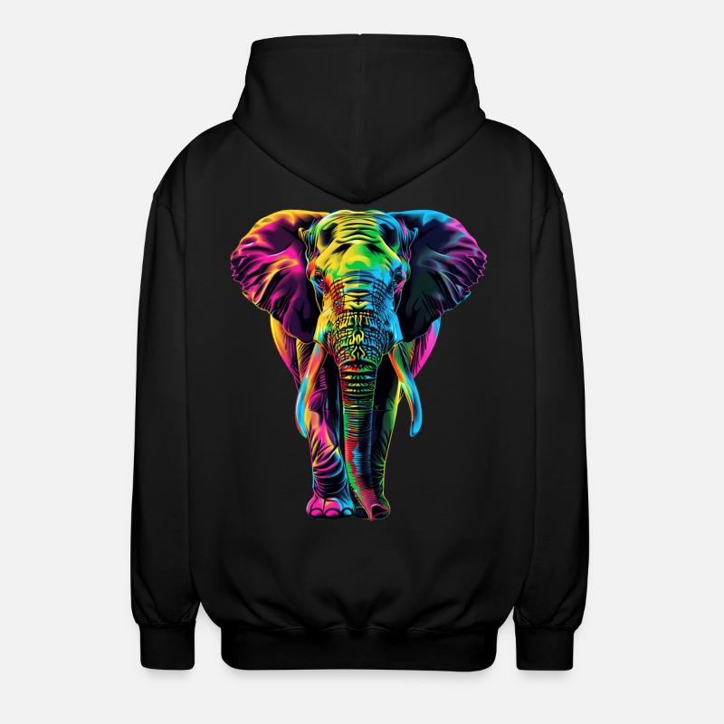Elefant - Unisex Kapuzenjacke - Schwarz