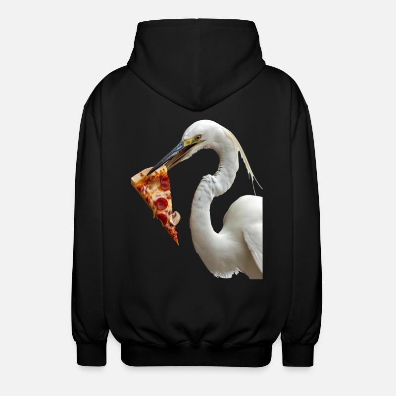 Reiher Vogel - Unisex Kapuzenjacke - Schwarz