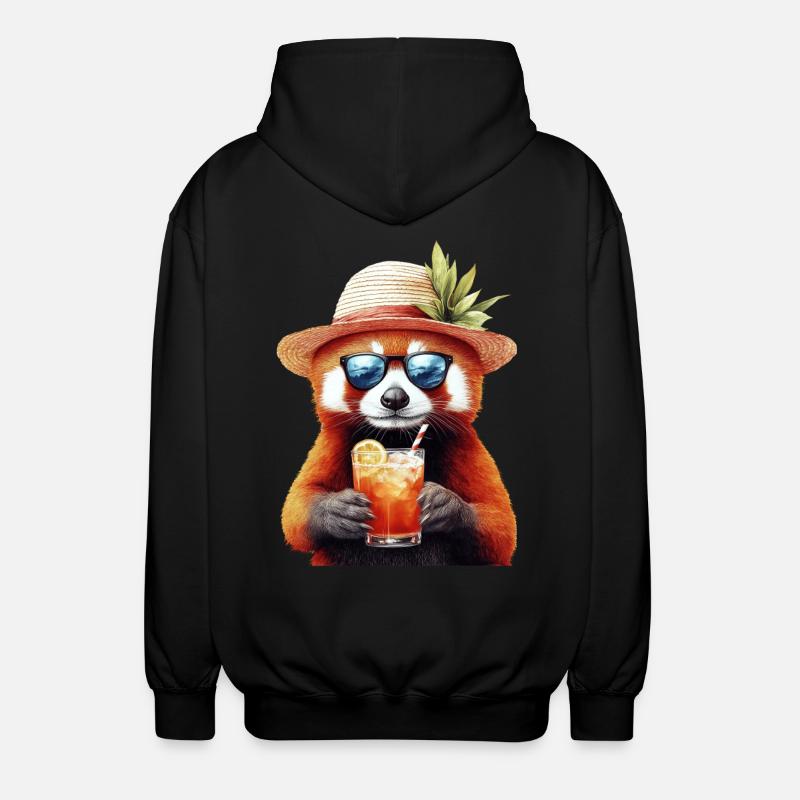 Roter Panda - Unisex Kapuzenjacke - Schwarz