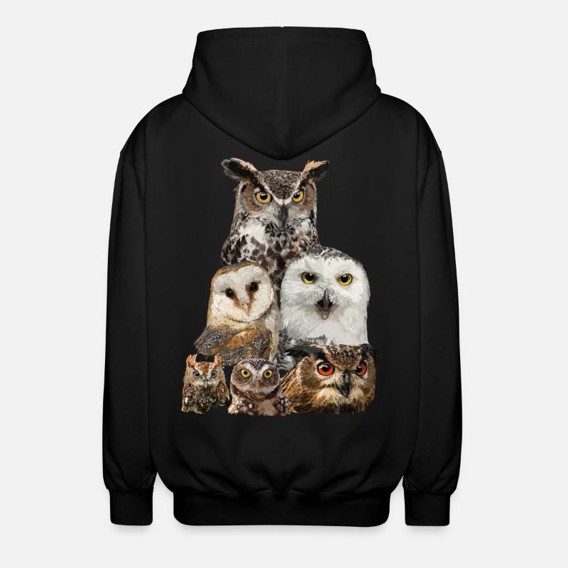 Owls - Unisex Hooded Jacket - black