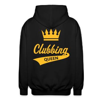 Clubbing Queen (Party / Feiern / Tanzen / Gold) - Unisex Kapuzenjacke - Schwarz - Hinten - AI Model Male 185 light (185cm)