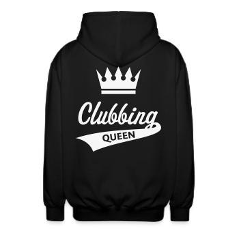 Clubbing Queen (Party / Feiern / Tanzen / White) - Unisex Kapuzenjacke - Schwarz - Hinten - AI Model Male 185 light (185cm)