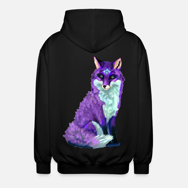 fox - Unisex Hooded Jacket - black