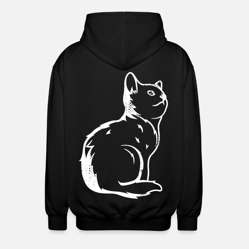 Croquis de chat - Veste à capuche unisexe - noir