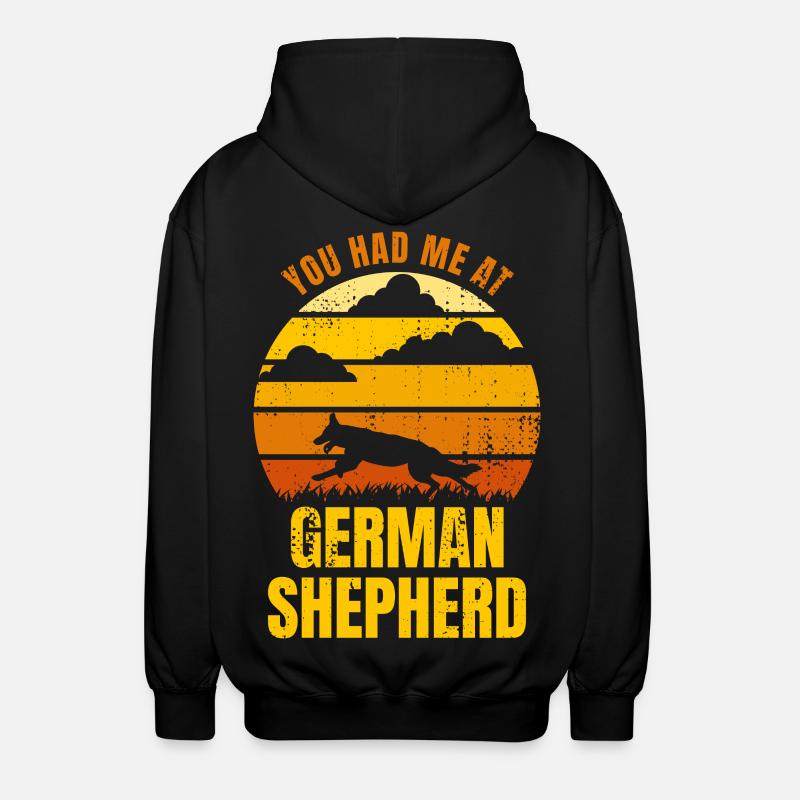 Du hattest mich bei Schäferhund - Unisex Kapuzenjacke - Schwarz
