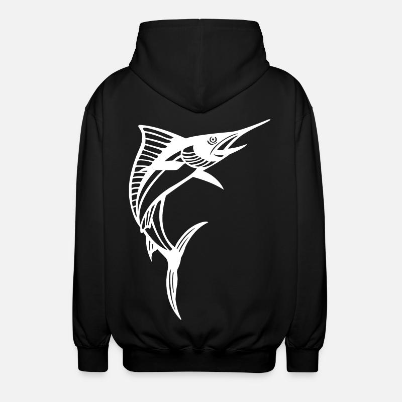 Espadon blanc - Veste à capuche unisexe - noir