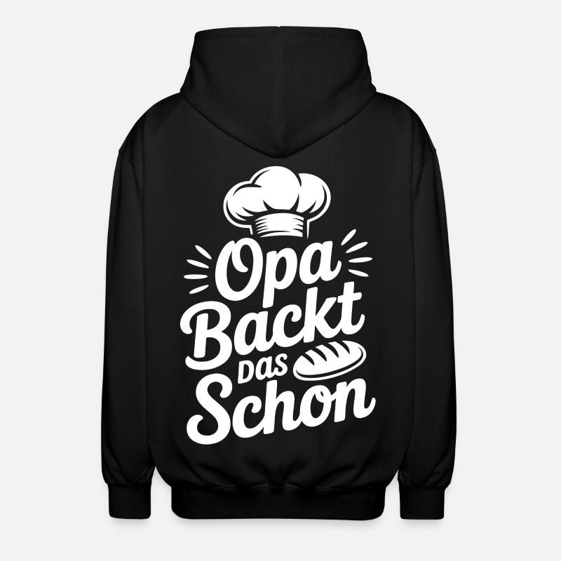 Grandpa bakes it nicely - Unisex Hooded Jacket - black