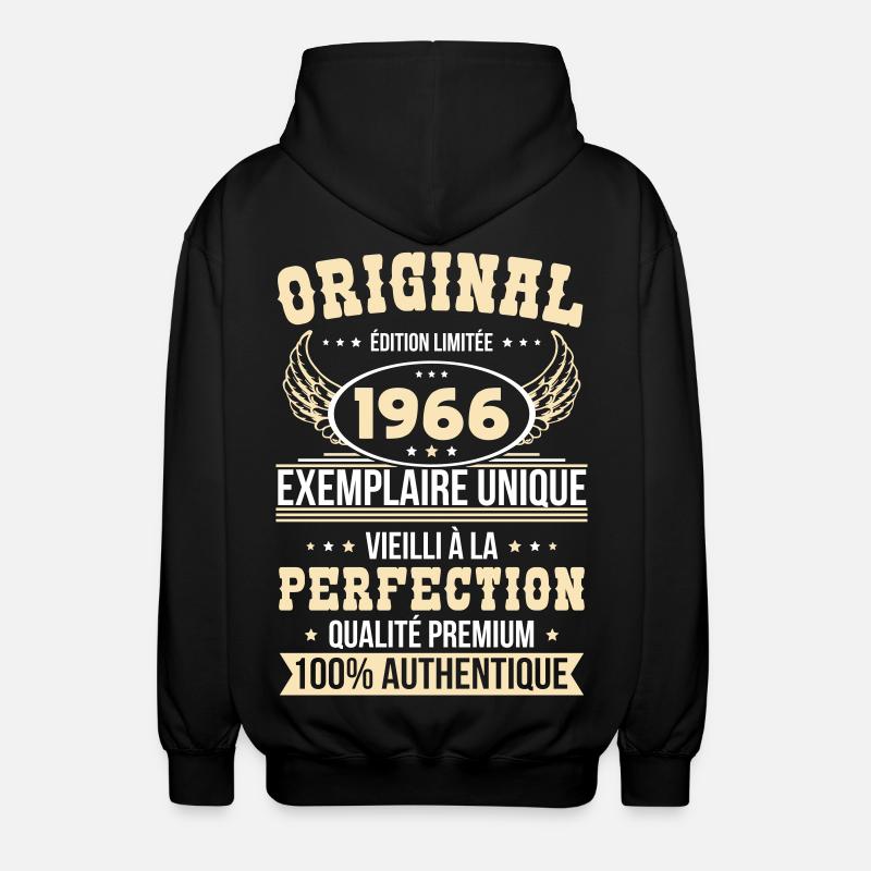 1966 – Einzigartiges Beispiel – Premiumqualität - Unisex Kapuzenjacke - Schwarz