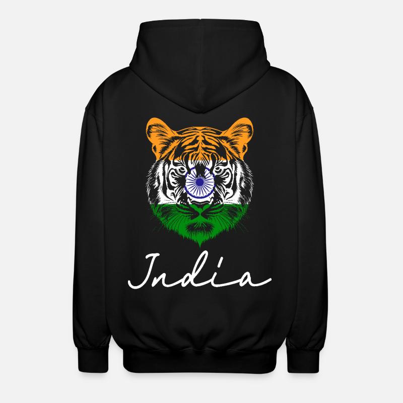 Souvenir Tigre Drapeau Indien - Veste à capuche unisexe - noir