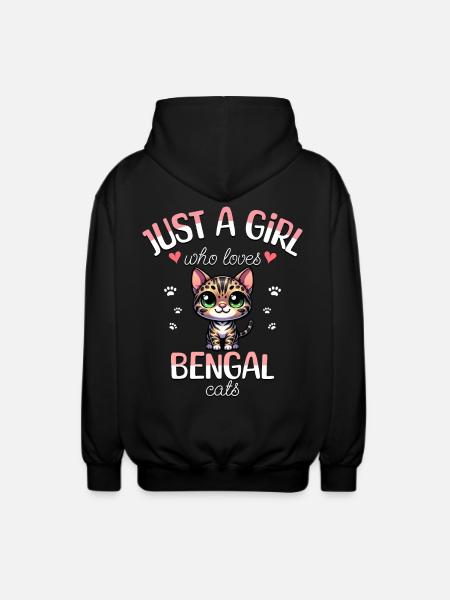 Fille Adore Chat Bengal - Veste à capuche unisexe - noir