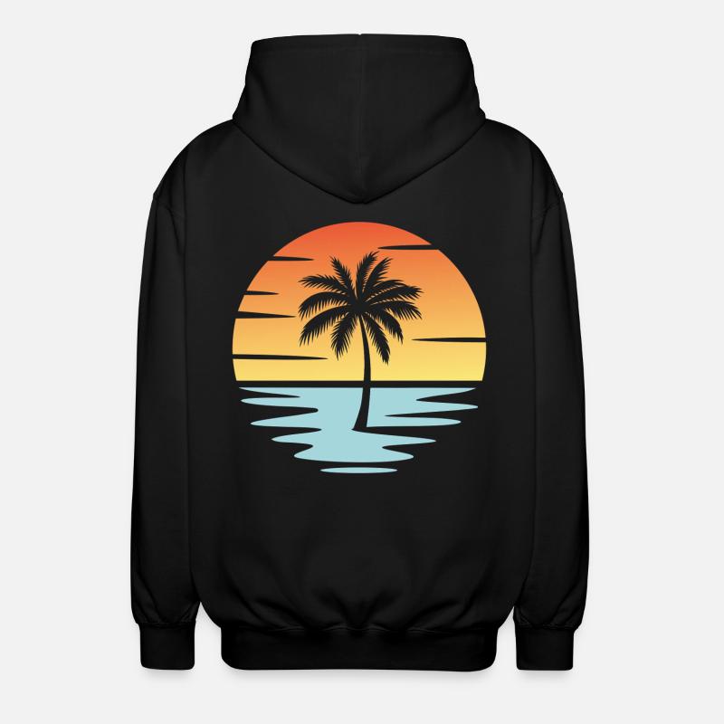 Beach Sunset - Unisex Hooded Jacket - black
