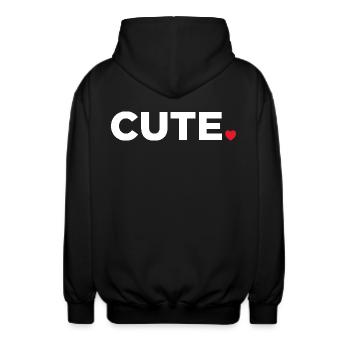 Cute - Unisex Hooded Jacket - black - Back - AI Model Male 185 light (185cm)