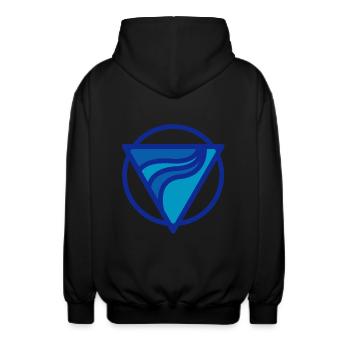 WATER ELEMENT - Unisex Hooded Jacket - black - Back - AI Model Male 185 light (185cm)