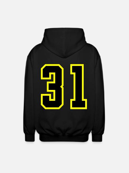31 Number Jersey - Unisex Hooded Jacket - black