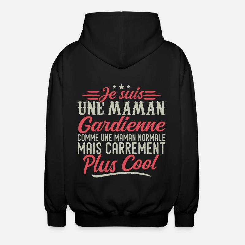 Ich bin Babysitter-Mama, ausgesprochen cool - Unisex Kapuzenjacke - Schwarz