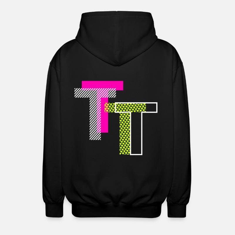 Buchstabe T - Unisex Kapuzenjacke - Schwarz