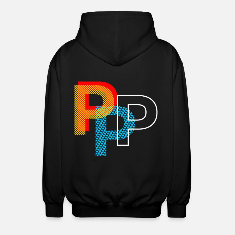 Buchstabe P - Unisex Kapuzenjacke - Schwarz