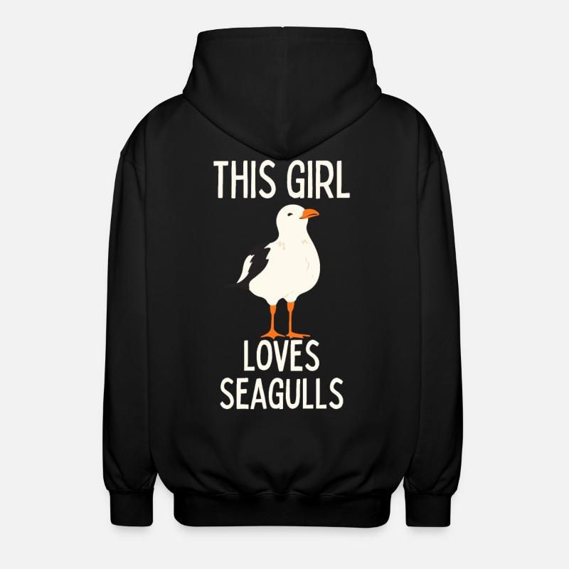 Seagull funny saying - Unisex Hooded Jacket - black