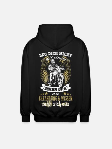 Biker Opa - Unisex Kapuzenjacke - Schwarz