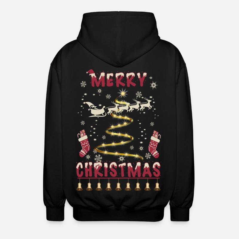 Frohe Weihnachten - Unisex Kapuzenjacke - Schwarz