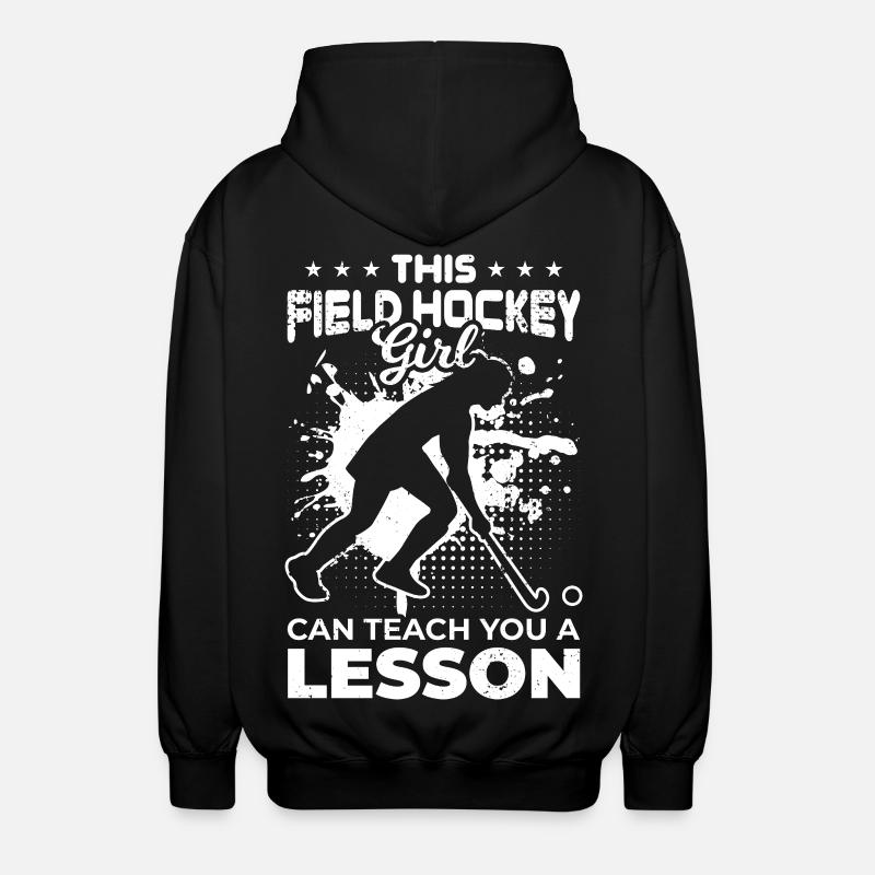 Hockey Mädchen - Unisex Kapuzenjacke - Schwarz