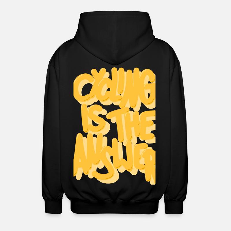 Cycling is the answer gelb - Unisex Kapuzenjacke - Schwarz
