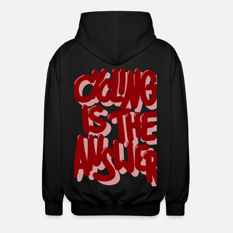 Cycling is the answer weinrot - Unisex Kapuzenjacke - Schwarz