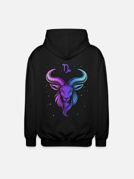 Bunte Ziege mit Sternmuster - Unisex Kapuzenjacke - Schwarz