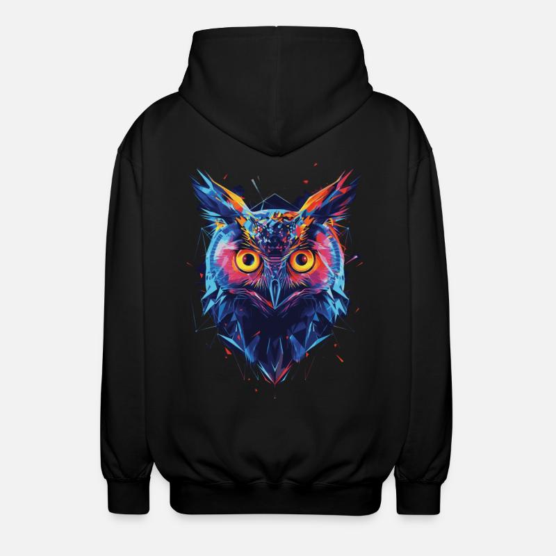 Eule - Unisex Kapuzenjacke - Schwarz