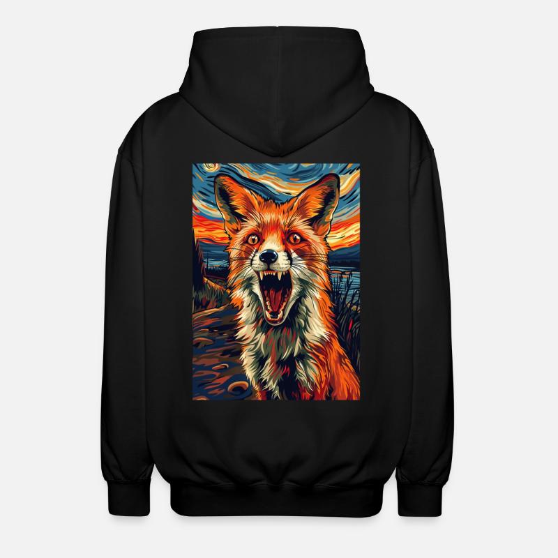Fox - Unisex Hooded Jacket - black