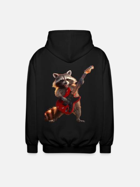 Raccoon - Unisex Hooded Jacket - black