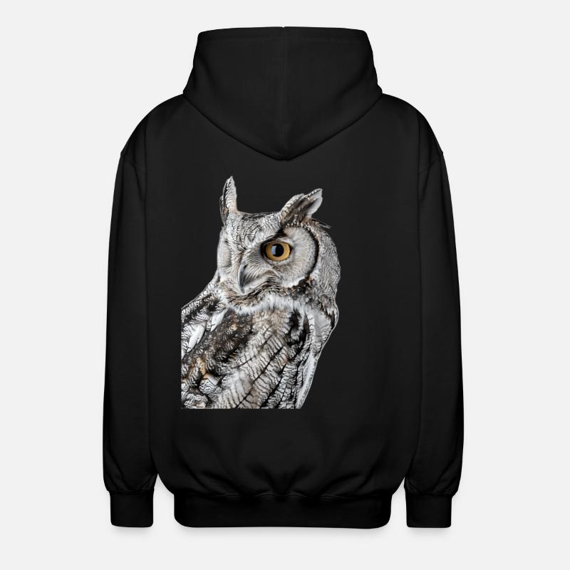Eule - Unisex Kapuzenjacke - Schwarz