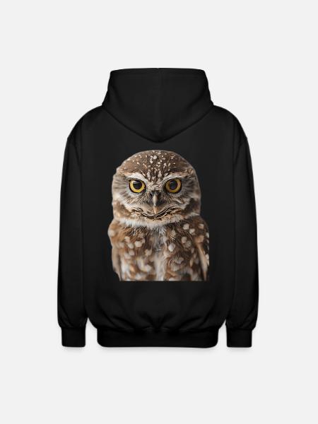 Eule - Unisex Kapuzenjacke - Schwarz