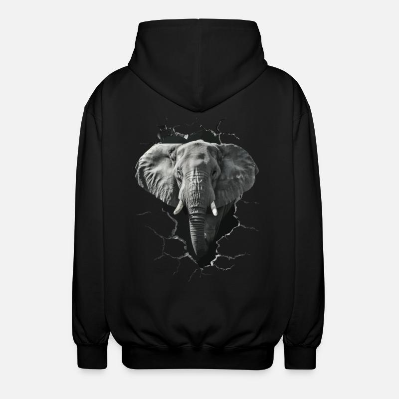 Éléphant - Veste à capuche unisexe - noir