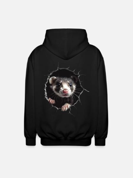 Frettchen - Unisex Kapuzenjacke - Schwarz