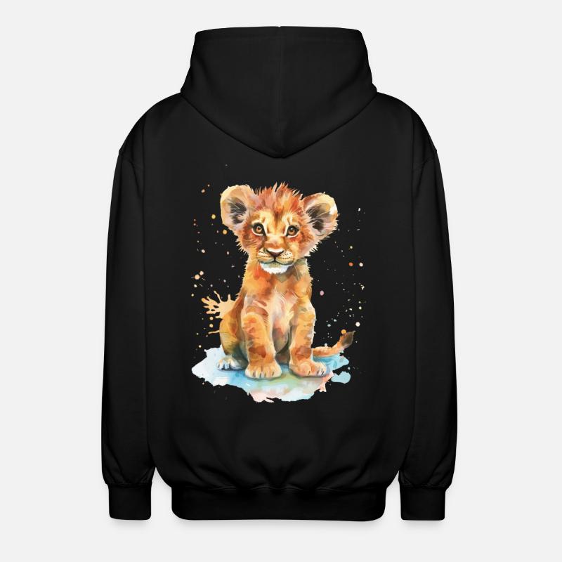 Löwe - Unisex Kapuzenjacke - Schwarz