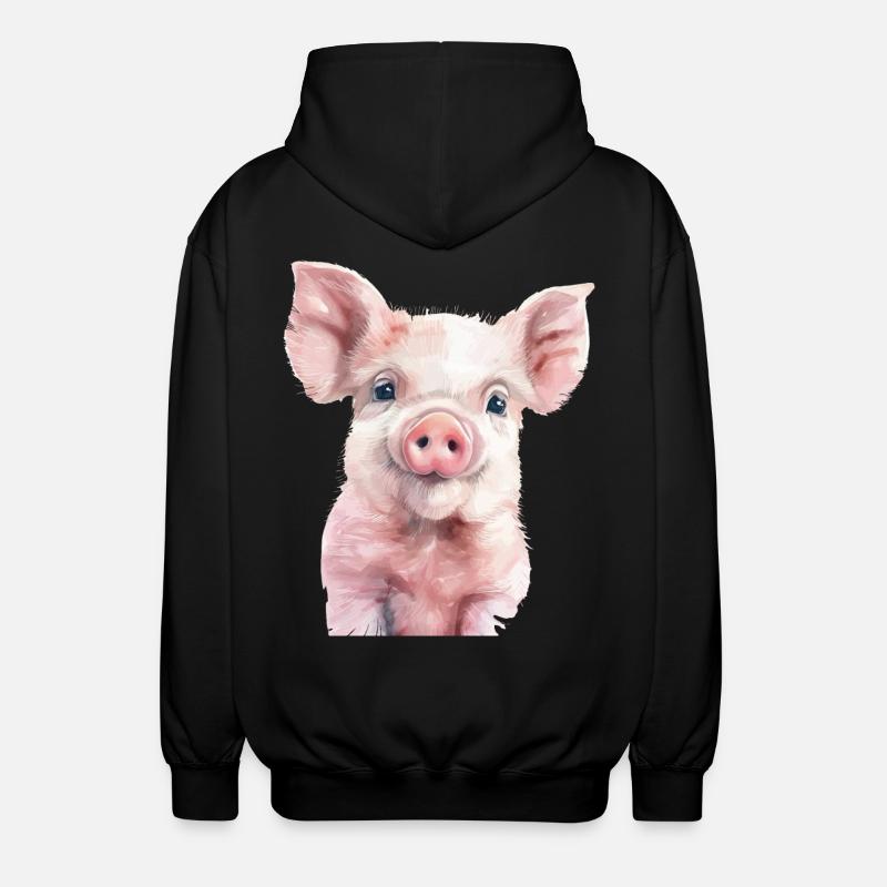 Cochon - Veste à capuche unisexe - noir