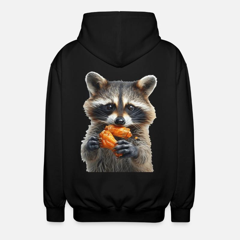 Raccoon - Unisex Hooded Jacket - black