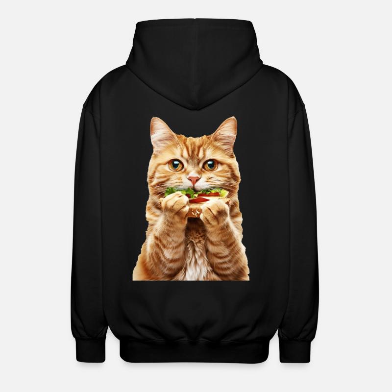 Cat - Unisex Hooded Jacket - black