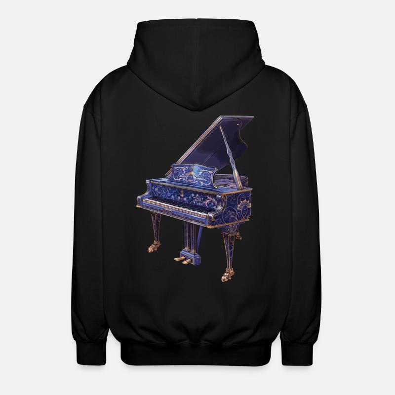 Klavier - Unisex Kapuzenjacke - Schwarz