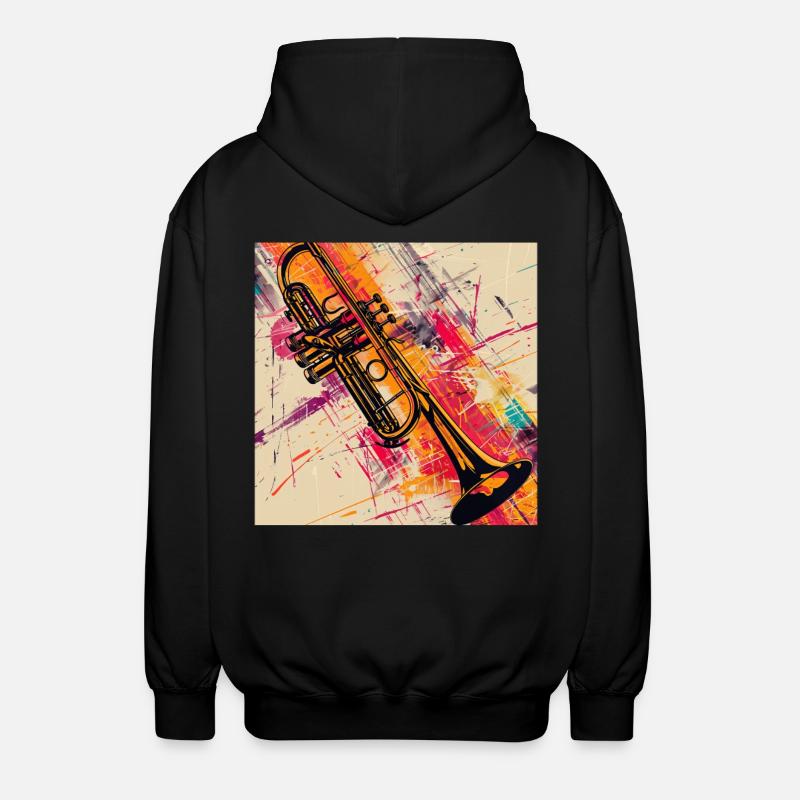 Trompete - Unisex Kapuzenjacke - Schwarz