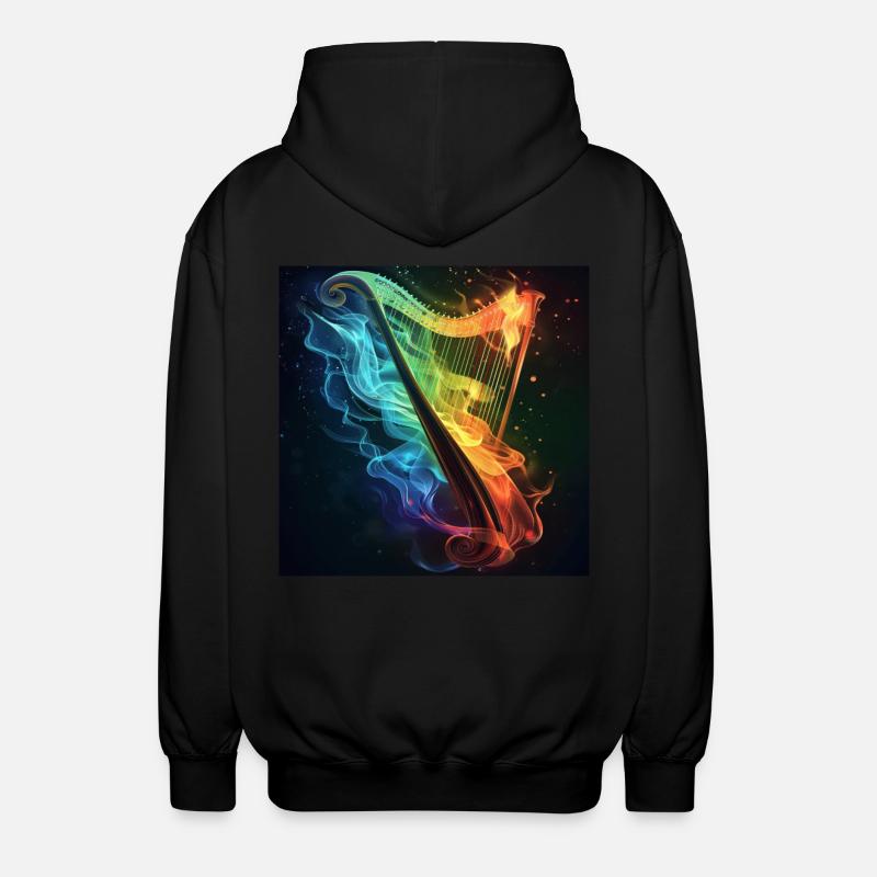 Harfe - Unisex Kapuzenjacke - Schwarz