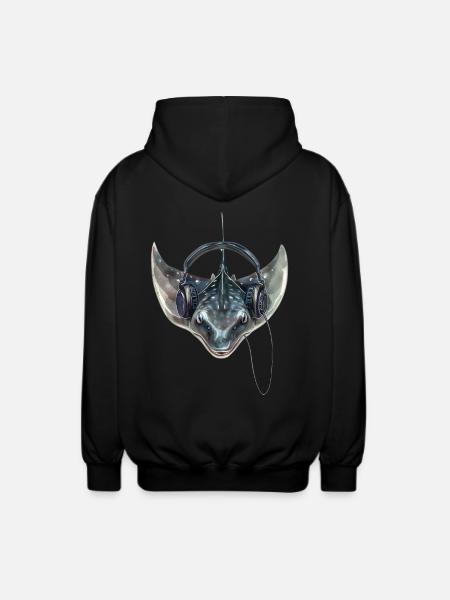 Stachelrochen - Unisex Kapuzenjacke - Schwarz