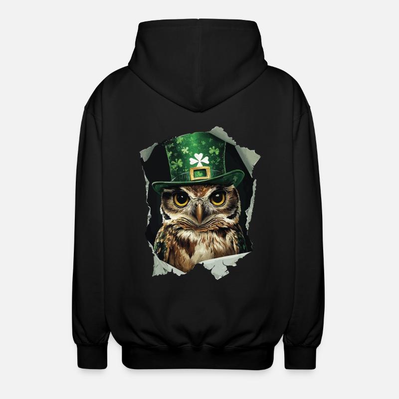 St. Patrick Eule - Unisex Kapuzenjacke - Schwarz