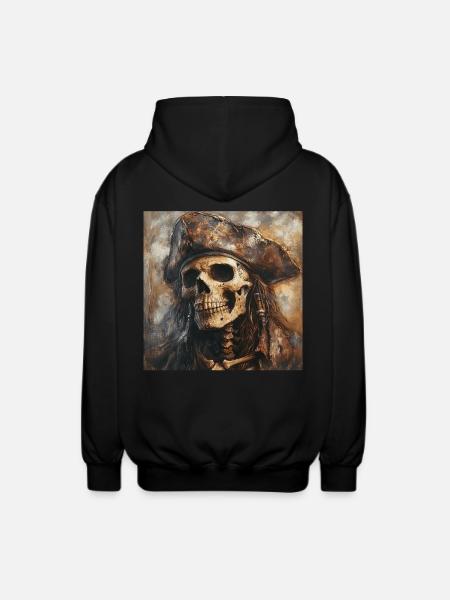 Piratenskelett - Unisex Kapuzenjacke - Schwarz