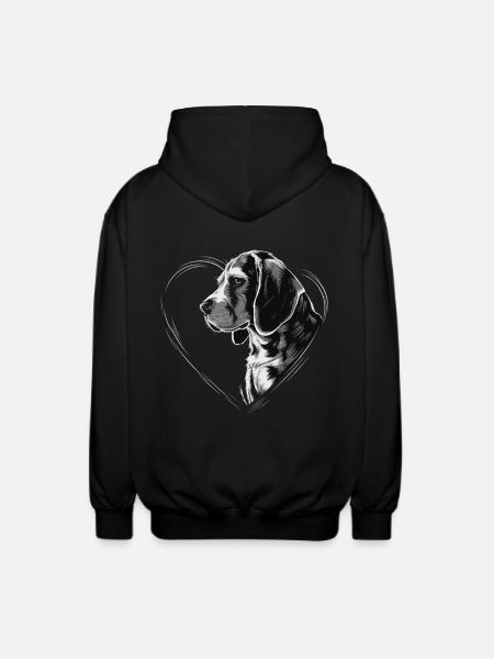Beagle - Unisex Kapuzenjacke - Schwarz