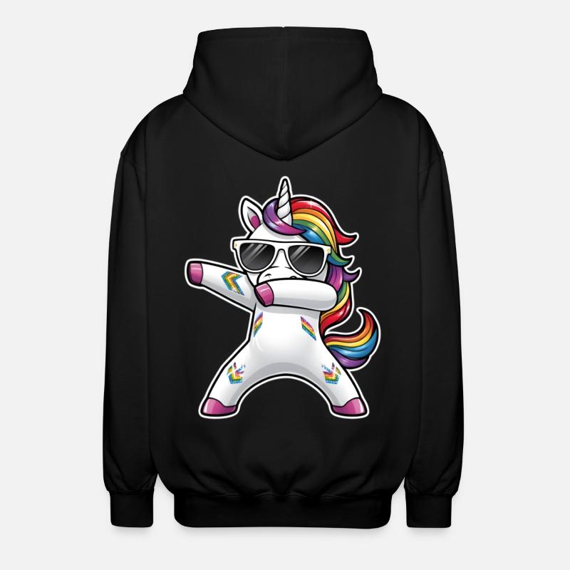 Dabbing Einhorn - Unisex Kapuzenjacke - Schwarz